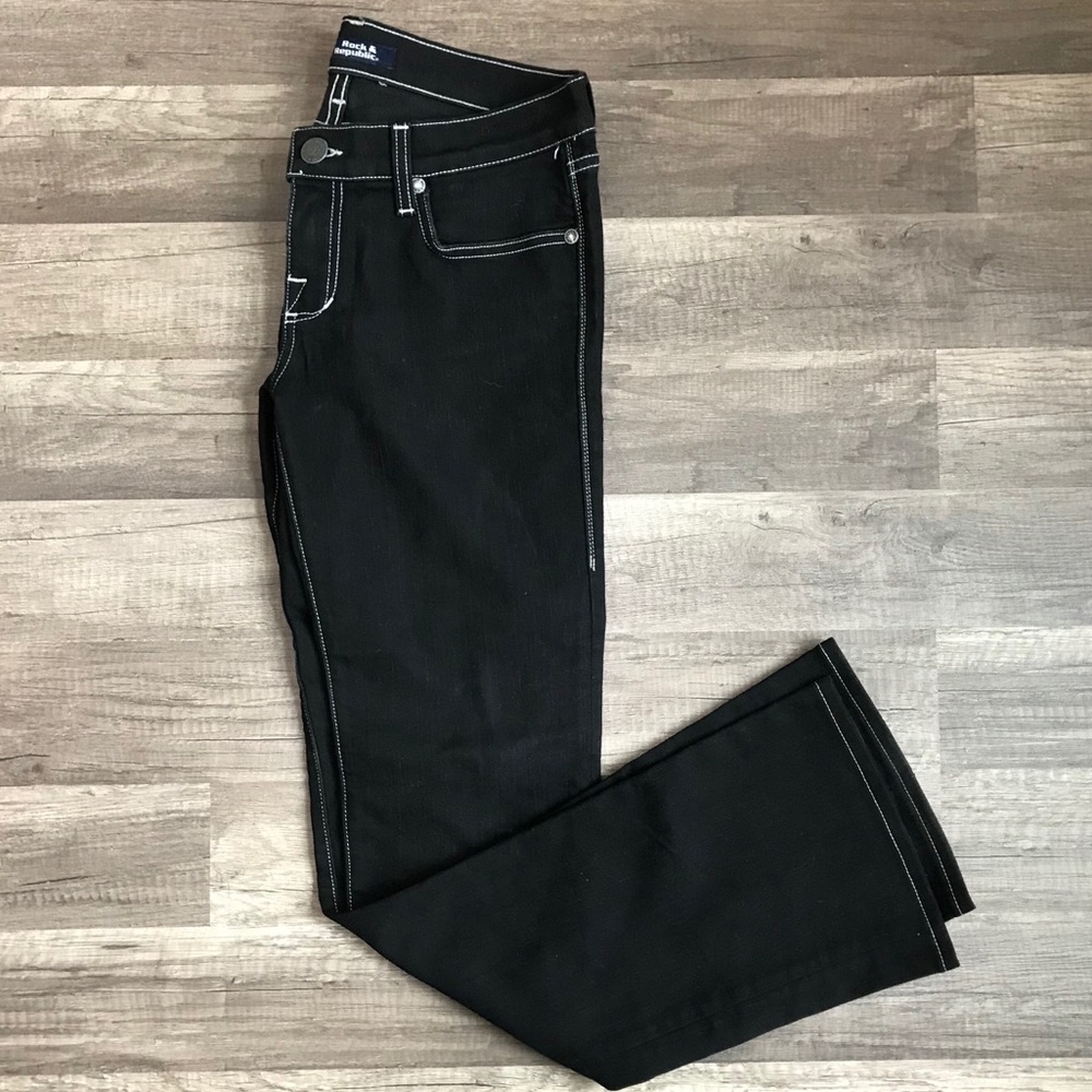 Rock & Republic black bell bottom jeans size 28